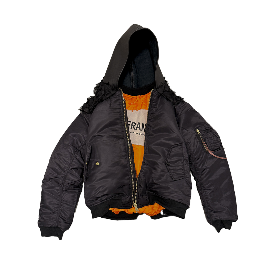 SANG CHAUD CYGNE NOIR BOMBER JACKET