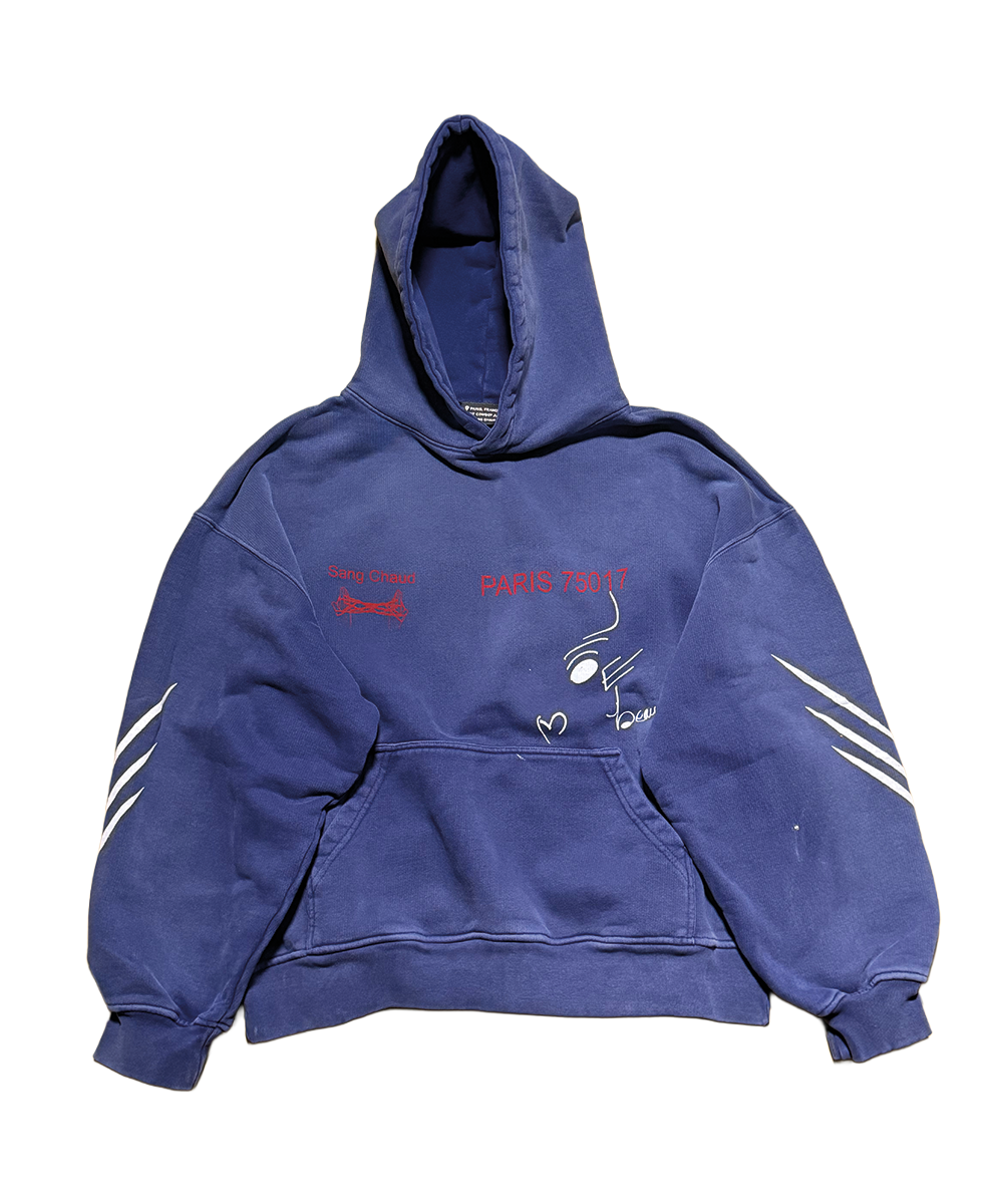 1 of 1 Paris 75017 Beau Logo Hoodie Blue