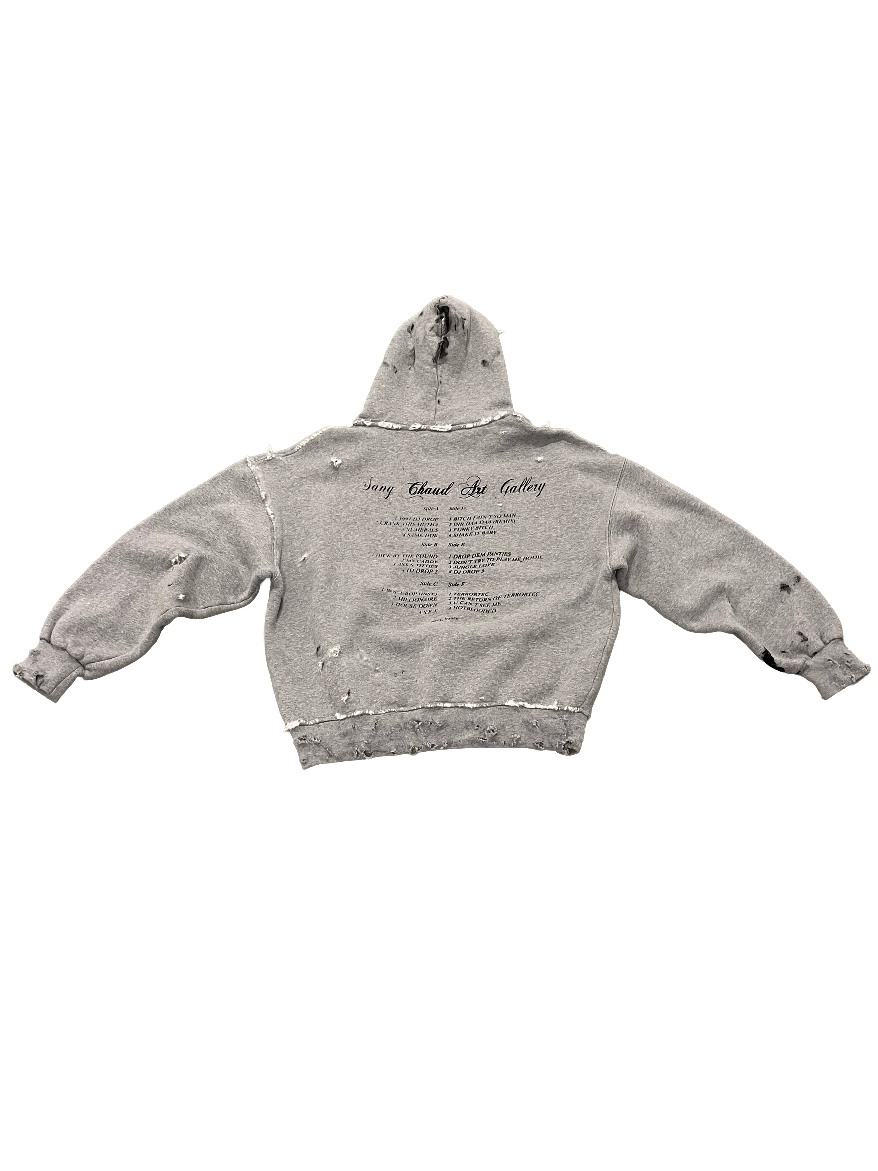 1 OF 1 SANG CHAUD ART GALLERY AUDIOSLAVE HOODIE DARK GREY