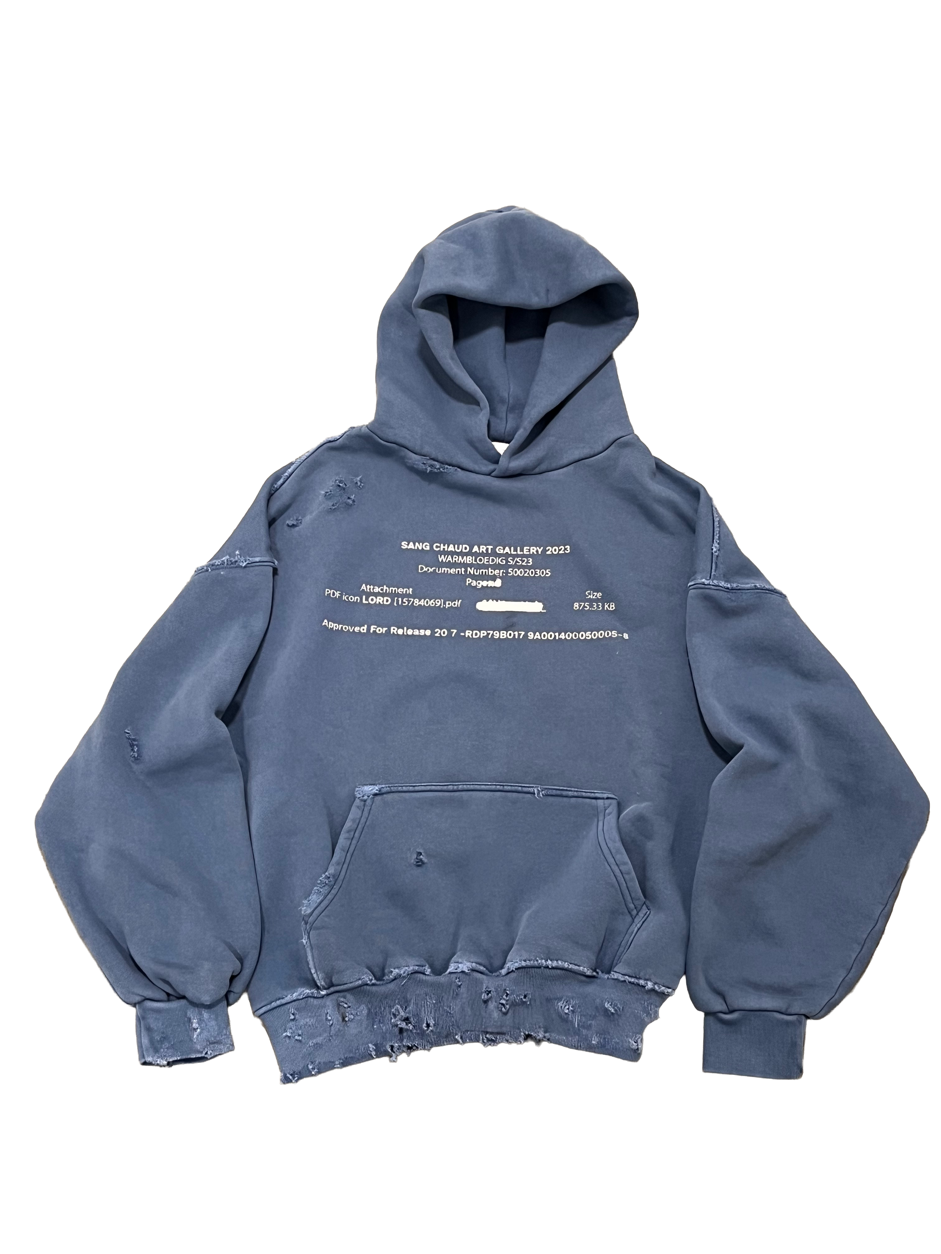 1 OF 1 SANG CHAUD ART GALLERY ARCHIVE DOUCMENT HOODIE