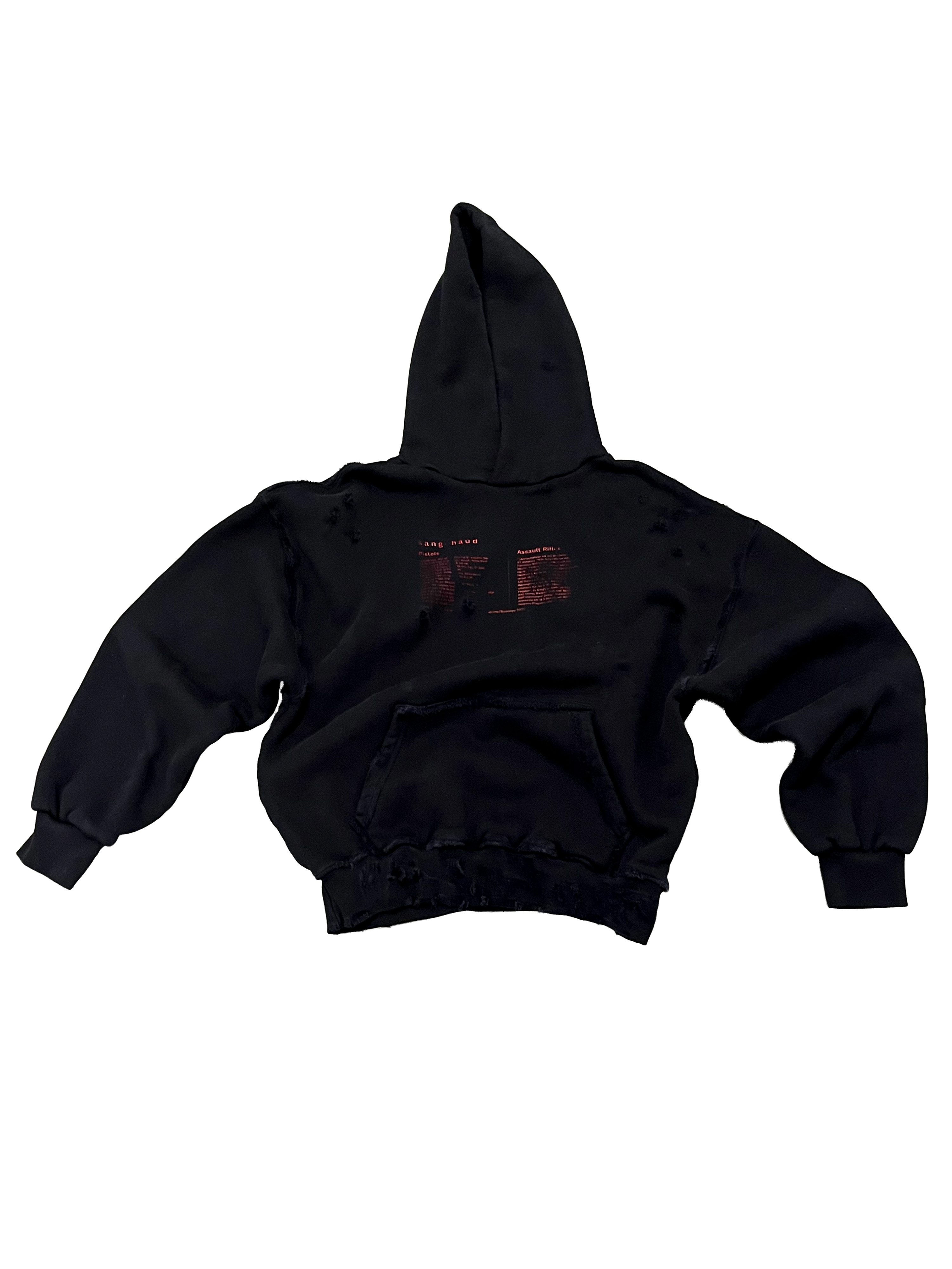 1 OF 1 SANG CHAUD ART GALLERY COWBOY JUNKIE PISTOLS HOODIE RED