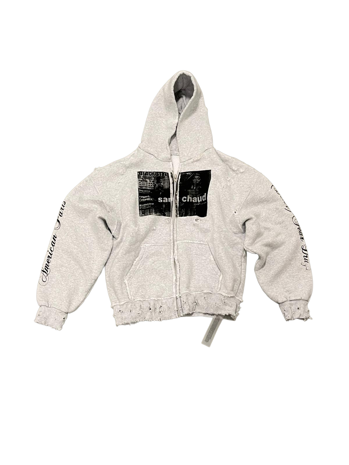 1 OF 1 SANG CHAUD ART GALLERY COWBOY JUNKIE TERROR POSTER ZIP HOODIE
