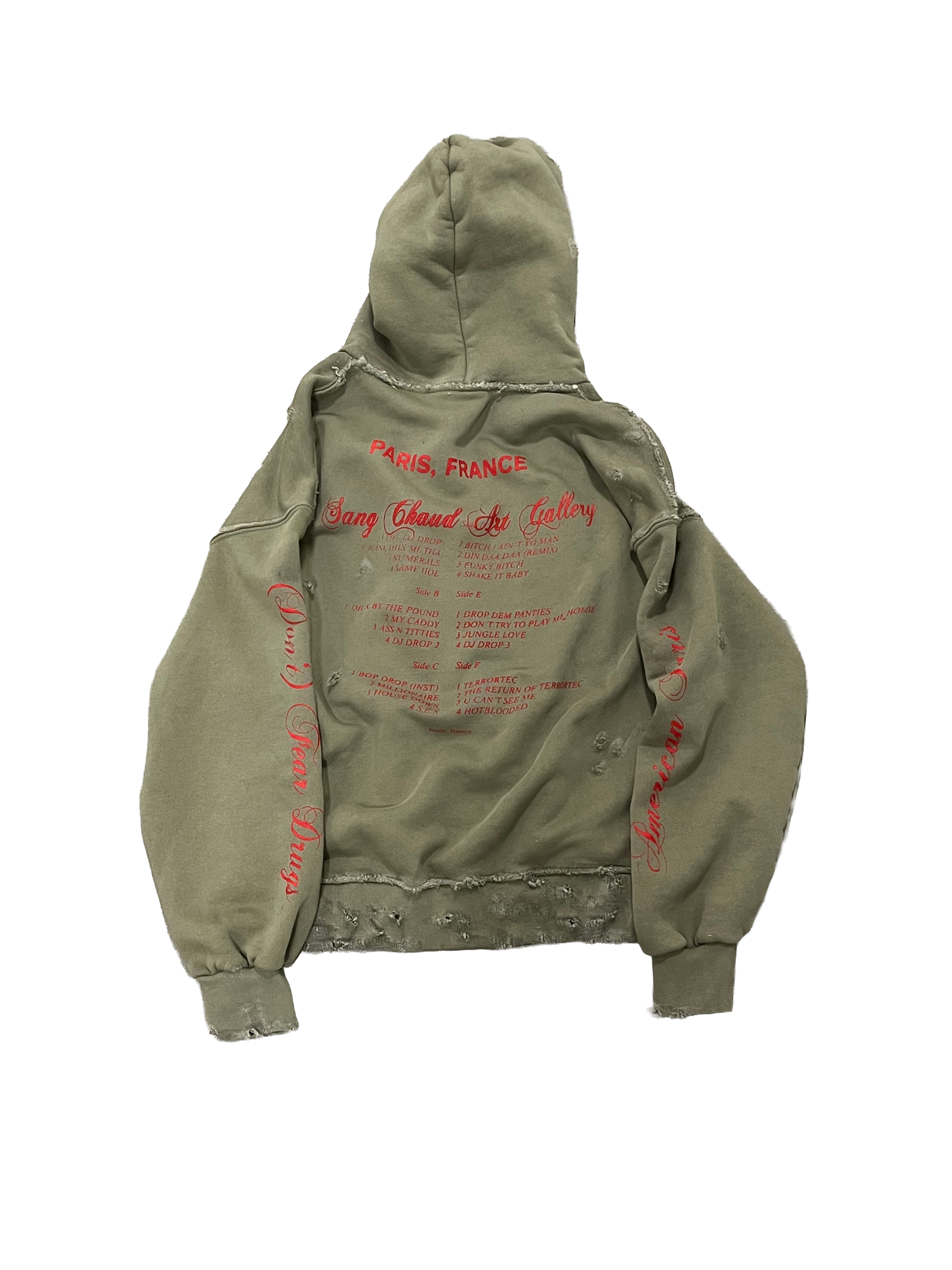 1 OF 1 SANG CHAUD ART GALLERY COWBOY JUNKIE SHATTERED PARIS ZIP HOODIE