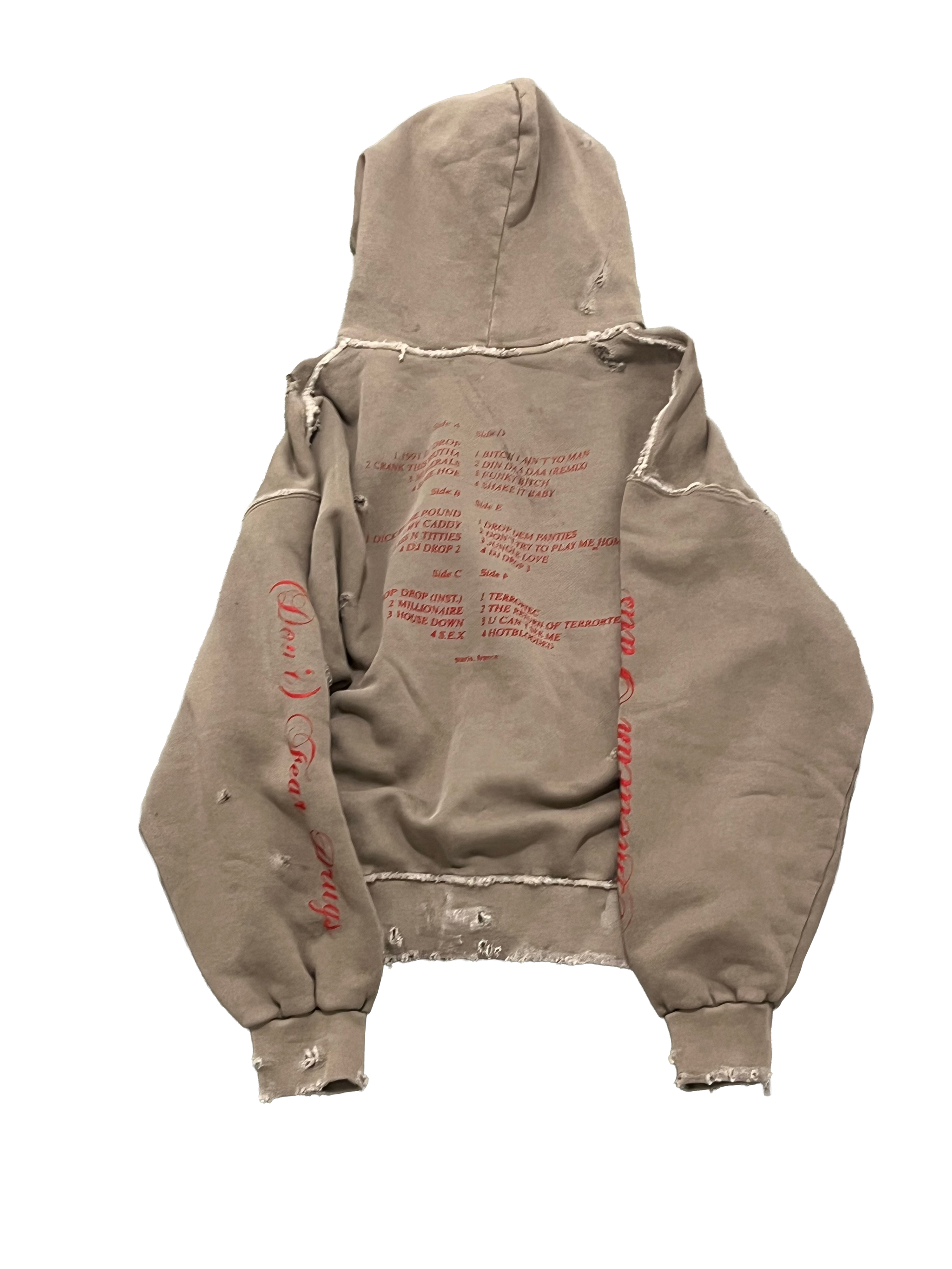 1 OF 1 SANG CHAUD ART GALLERY COWBOY JUNKIE TERRORTEC ZIP HOODIE BROWN