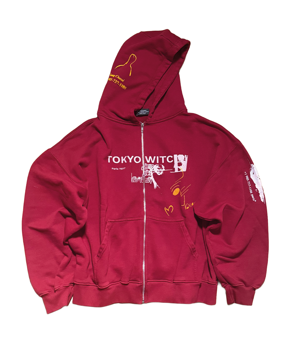 1 of 1 Tokyo Witch Zip Hoodie Red