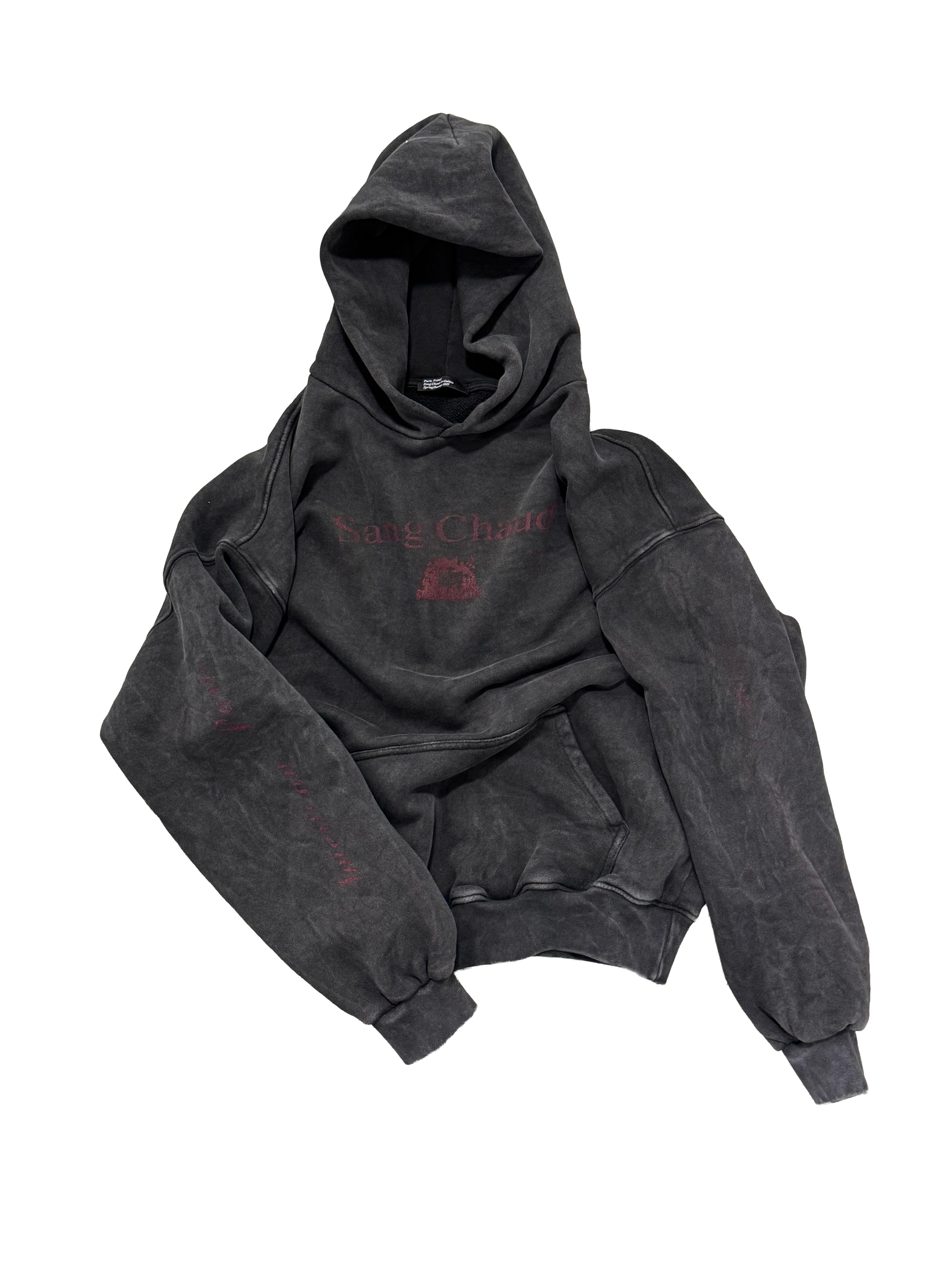1 OF 1 SANG CHAUD ART GALLERY WASHED HOODIE BLACK