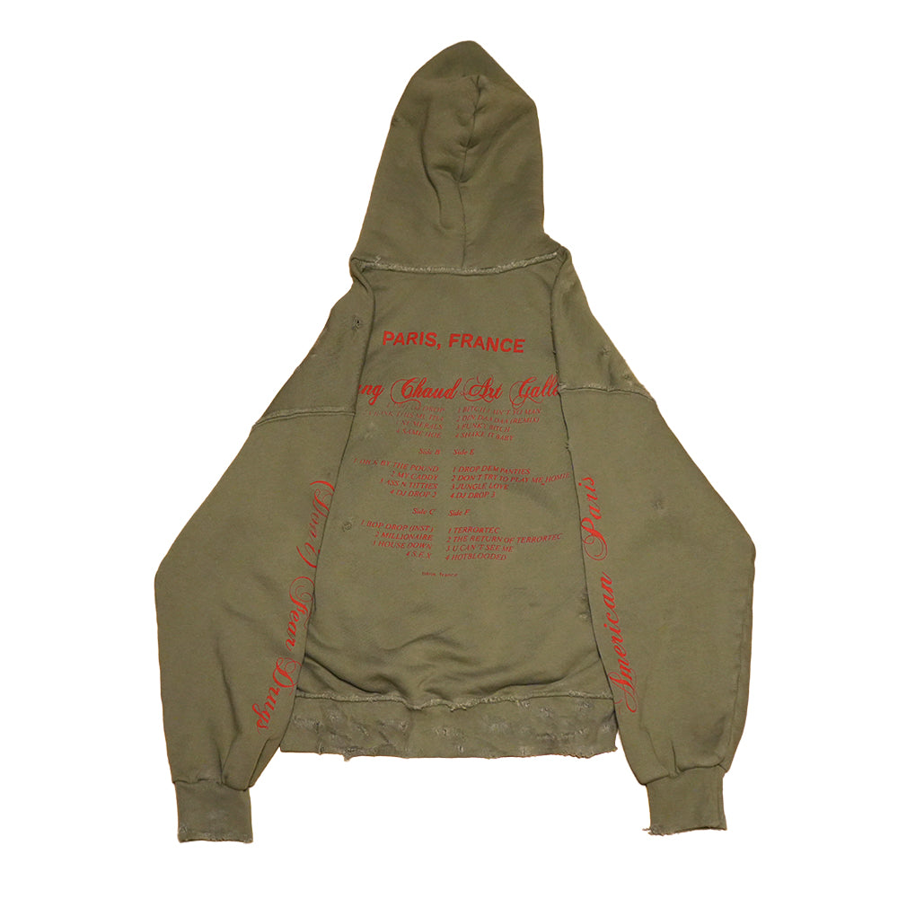 1 OF 1 SANG CHAUD ART GALLERY COWBOY JUNKIE SHATTERED PARIS ZIP HOODIE