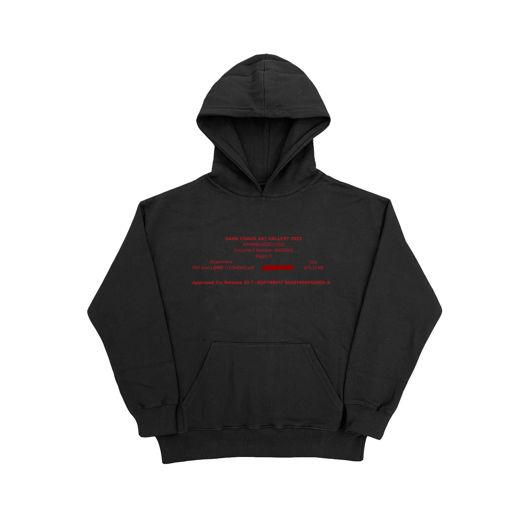 DOCUMENT HOODIE BLACK/RED