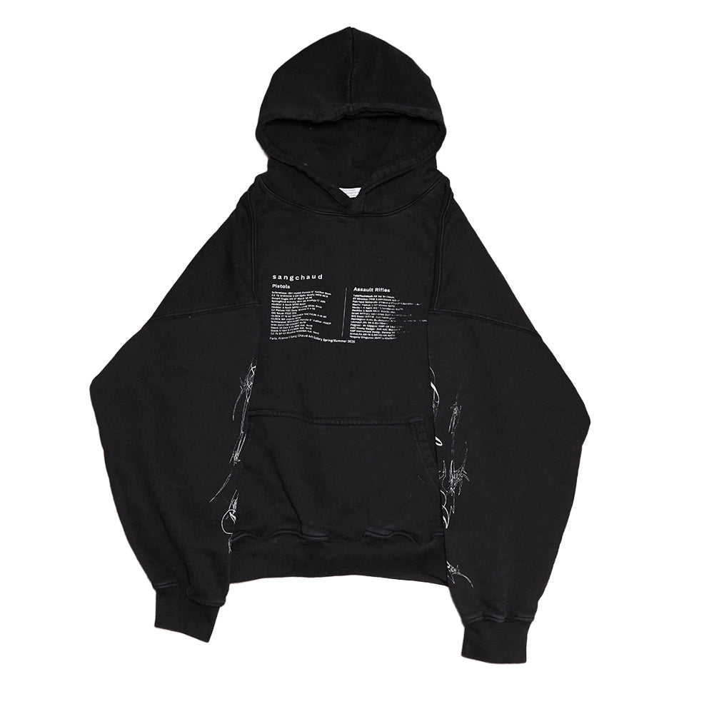 1 OF 1 SANG CHAUD ART GALLERY TERRORTEC PISTOLS HOODIE BLACK
