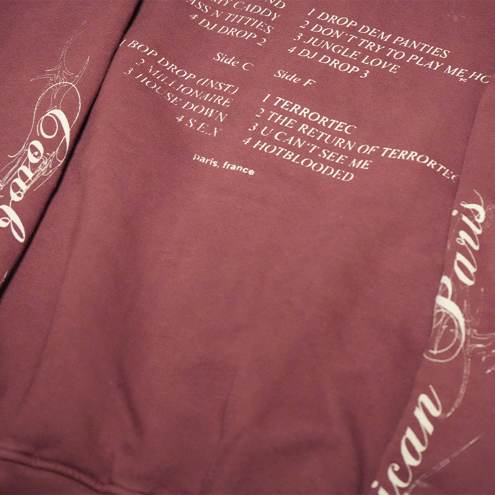 1 OF 1 SANG CHAUD ART GALLERY TERRORTEC PLAYLIST ZIP HOODIE PURPLE