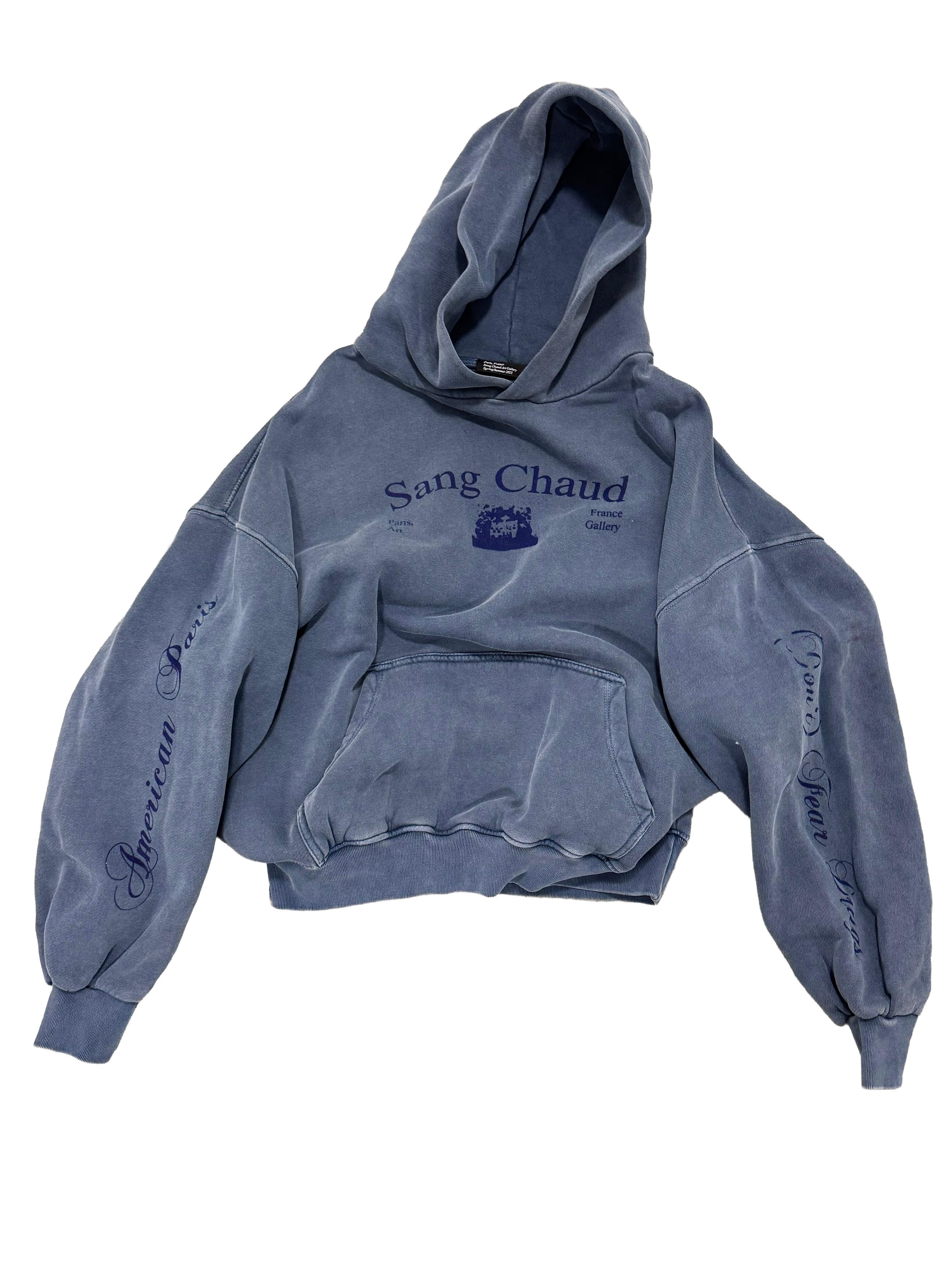 1 OF 1 SANG CHAUD ART GALLERY WASHED HOODIE BLUE