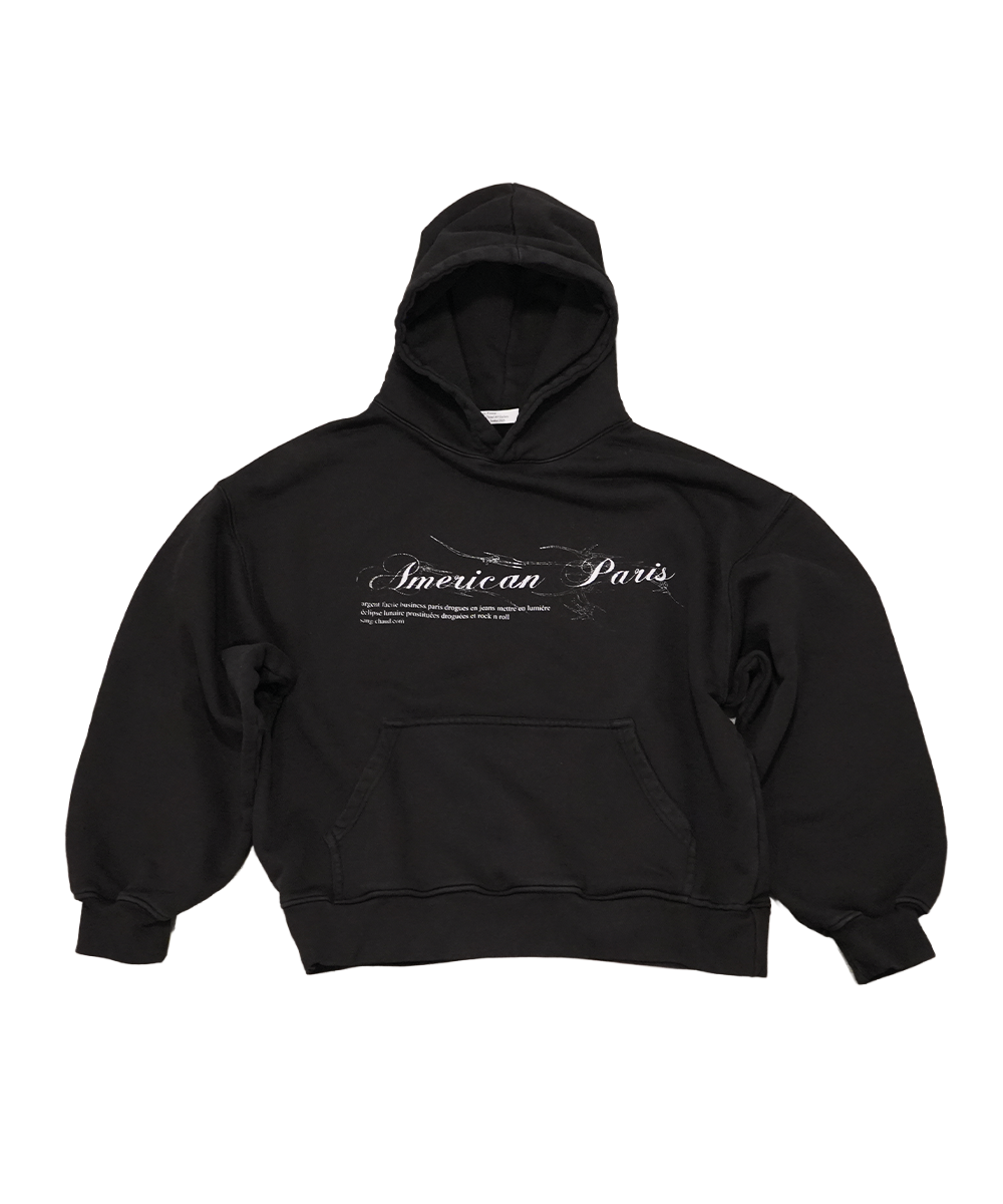 1 OF 1 SANG CHAUD ART GALLERY AMERICAN PARIS HOODIE BLACK