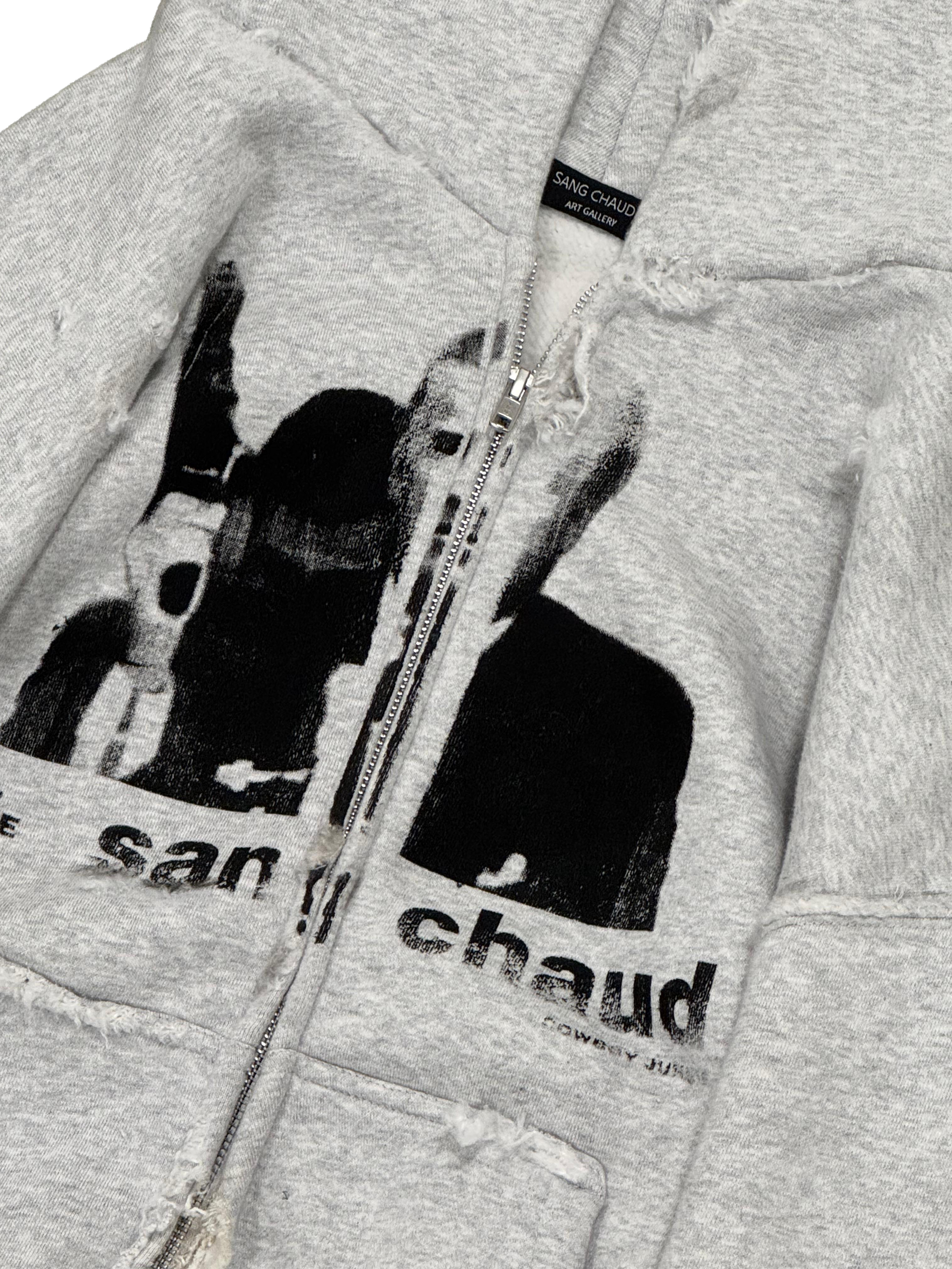 1 OF 1 SANG CHAUD ART GALLERY COWBOY JUNKIE BIDEN ZIP HOODIE