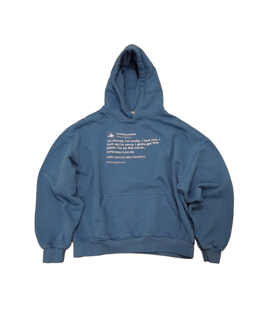 1 OF 1 SANG CHAUD ART GALLERY I LOVE YOU HOODIE BLUE