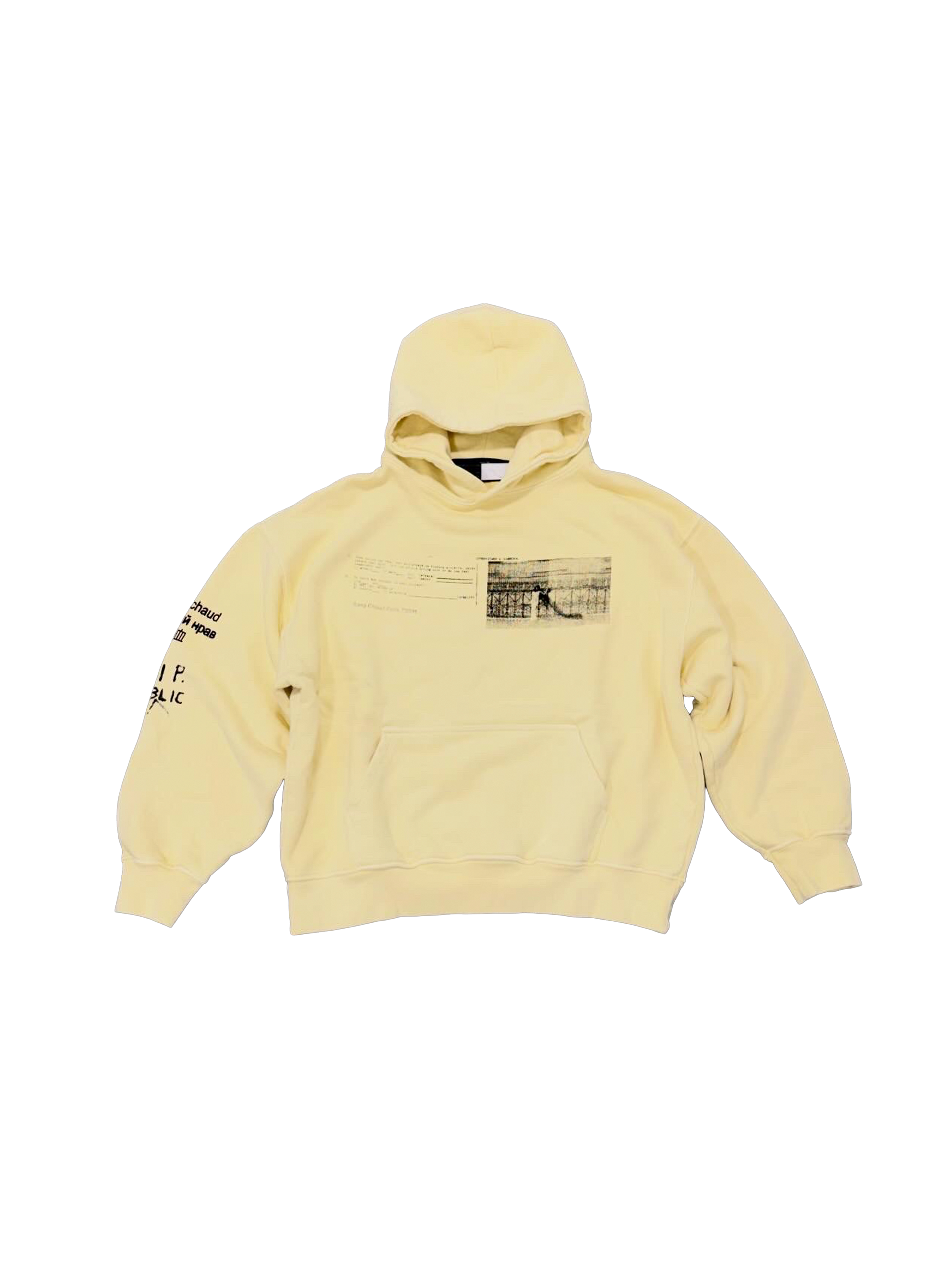 1 OF 1 SANG CHAUD ART GALLERY PUBLIC HOUSING MIA HOODIE YELLOW/BLACK