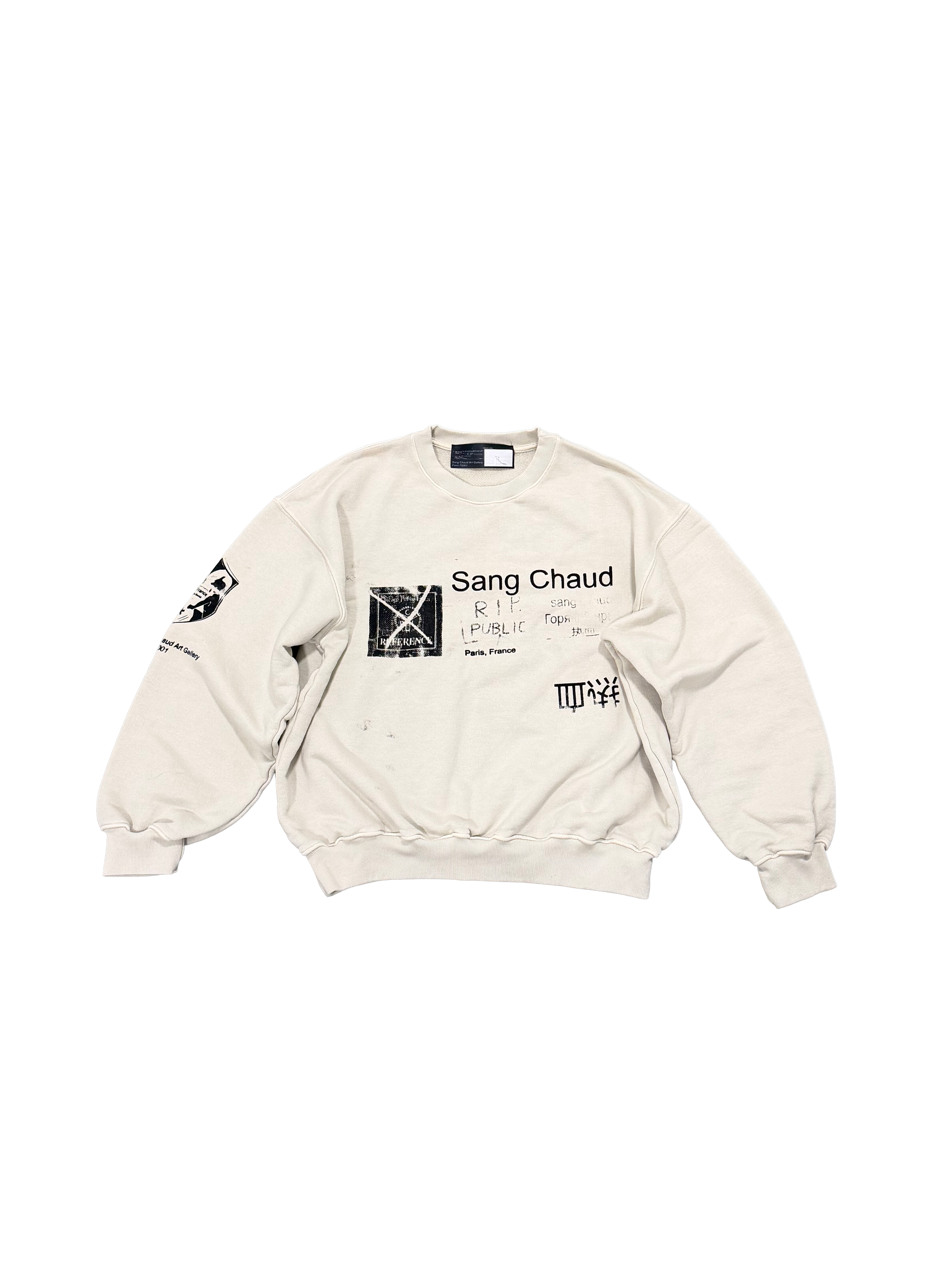 1 OF 1 SANG CHAUD ART GALLERY R.I.P PUBLIC SWEATER