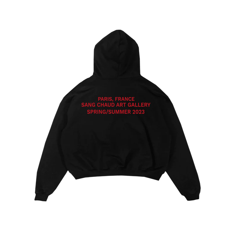 KATE MOSS HOODIE BLACK/RED