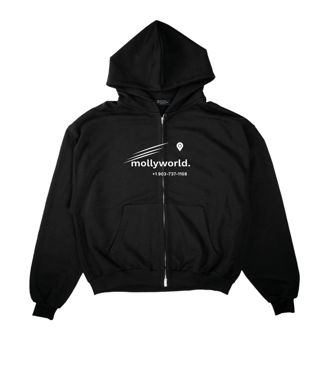 mollyworld. zip hoodie