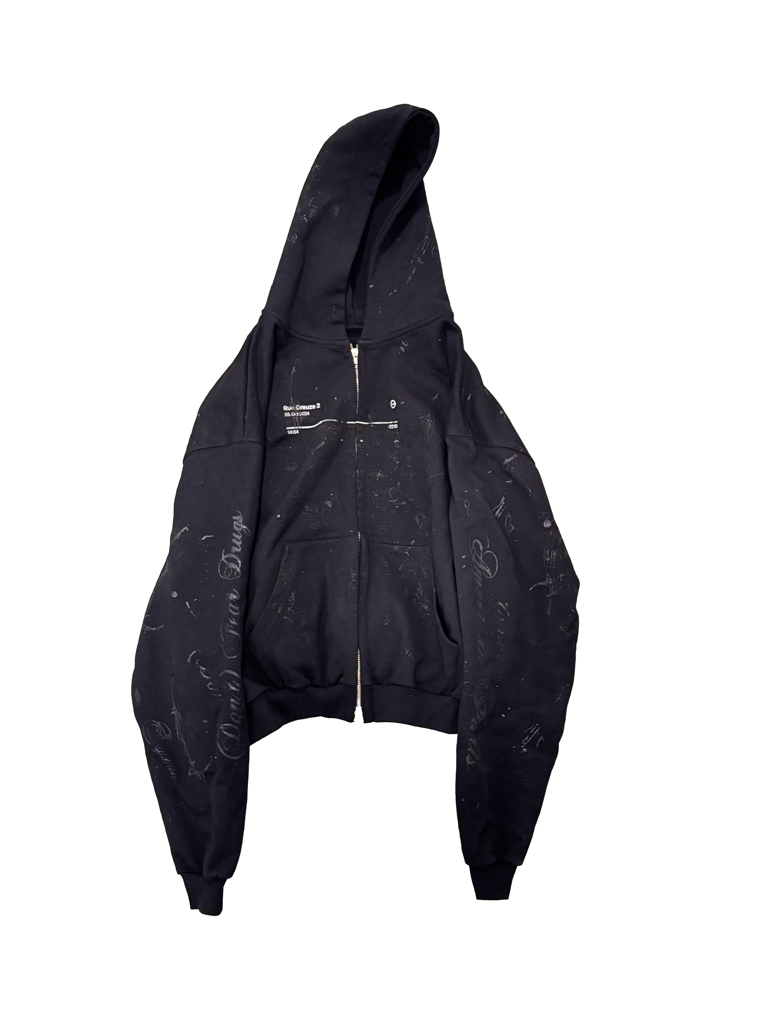 1 OF 1 SANG CHAUD ART GALLERY RUE GREUZE 2 ZIP HOODIE