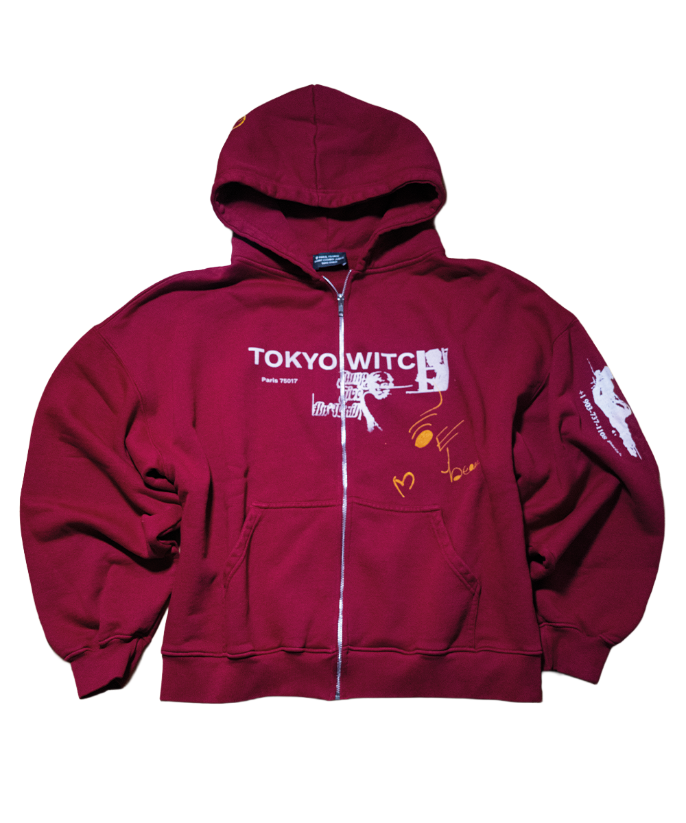 1 of 1 Tokyo Witch Zip Hoodie Red
