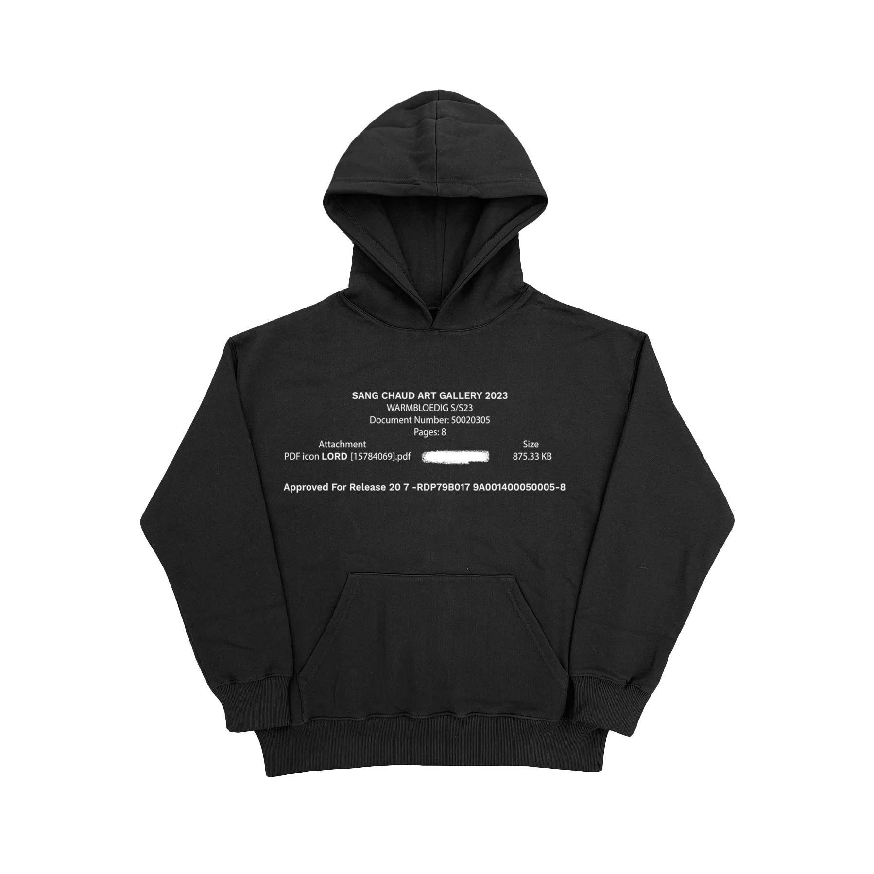 ART GALLERY 2023 DOCUMENT HOODIE BLACK/WHITE