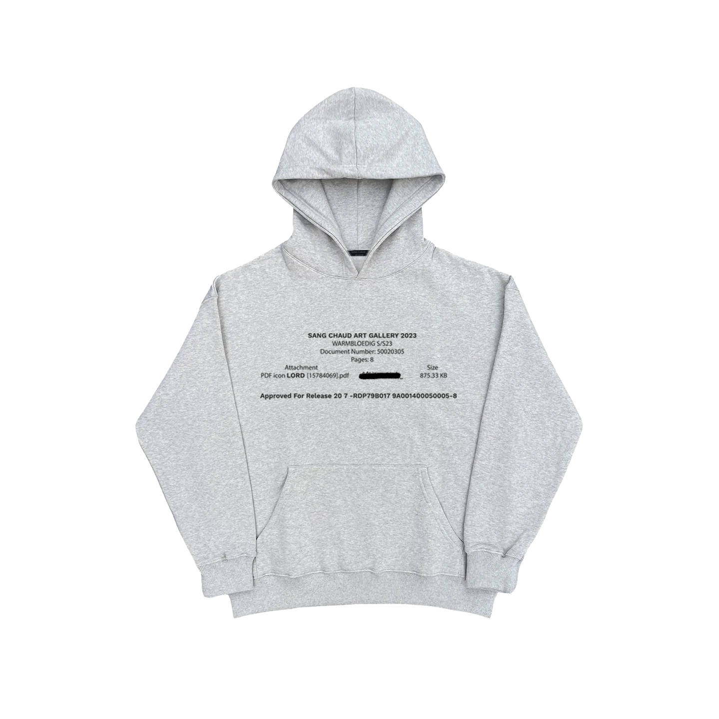 ART GALLERY 2023 DOCUMENT HOODIE LIGHT GREY/BLACK